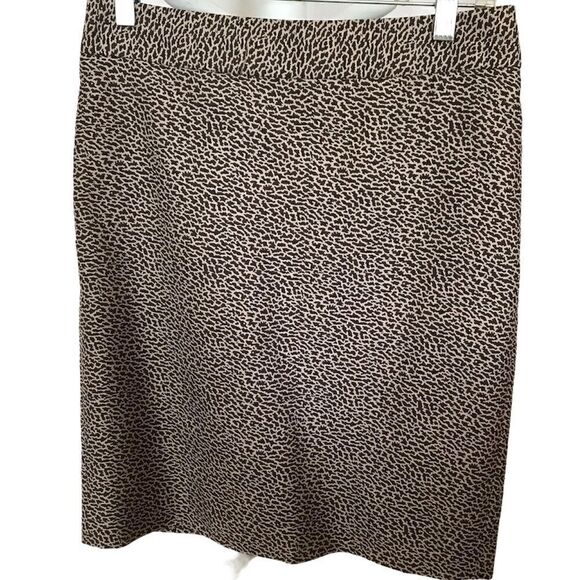 Loft Leopard Skirt, silk blend, 4 Petite - Picture 1 of 4